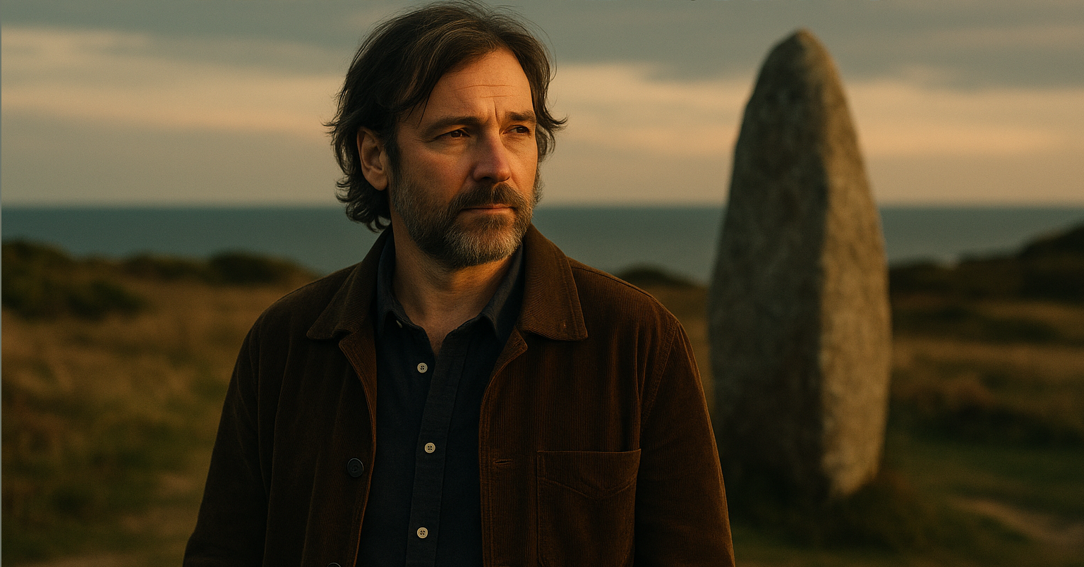 Alan Menhir au coucher du soleil à Carnac